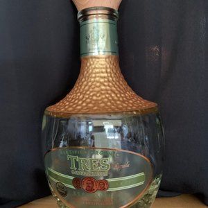Old TRES tequilla bottle